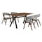 Armen Living Laredo and Rowan 5 Piece Walnut Rectangular Dining Set SETLRDIWA5B - alternate 1